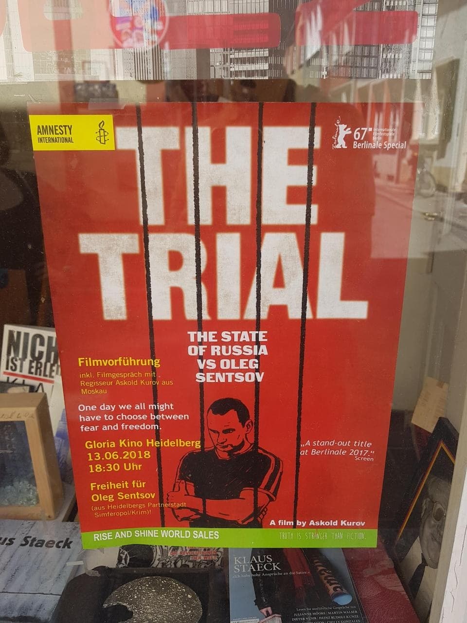 THE TRIAL THE STATE OF RUSSIA VS OLEG SENTSOV — poster from Heidelberg
